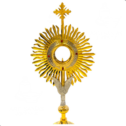 Custodia U Ostensorio Santísimo 65 Cm Corona Laurel Y Angel