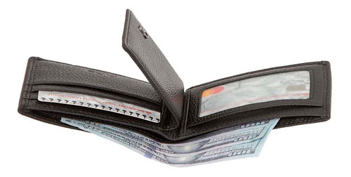 Cartera Flap Cloe Uomo Piel Genuina Con Accesorios Color Negro