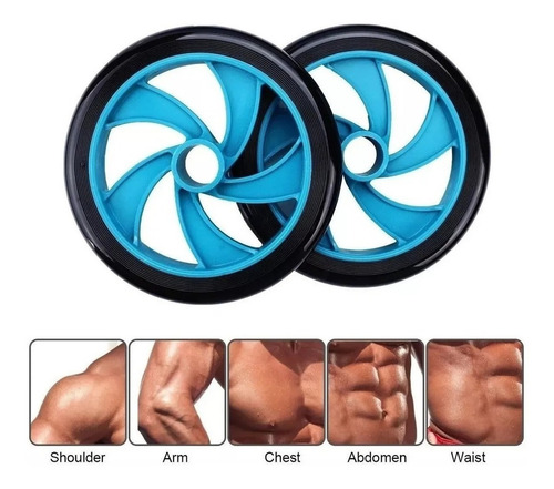 Imagen 3 de 6 de Rueda Doble Ejercicios Abdominales + Mini Alfombra / Lhua