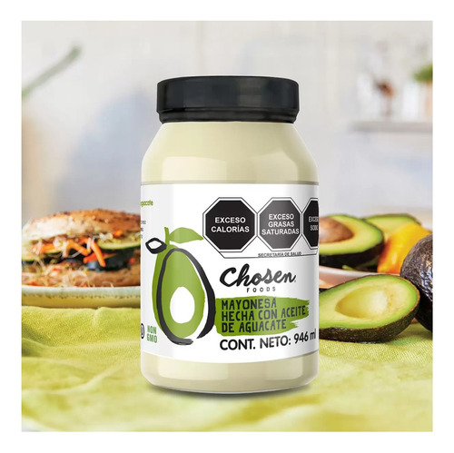 Chosen Foods Mayonesa Hecha 100% Aceite De Aguacate 946 Ml