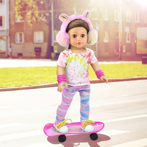Elemento De Unicornio 9 Pcs 18 Pulgadas Doll Skateboard Jueg
