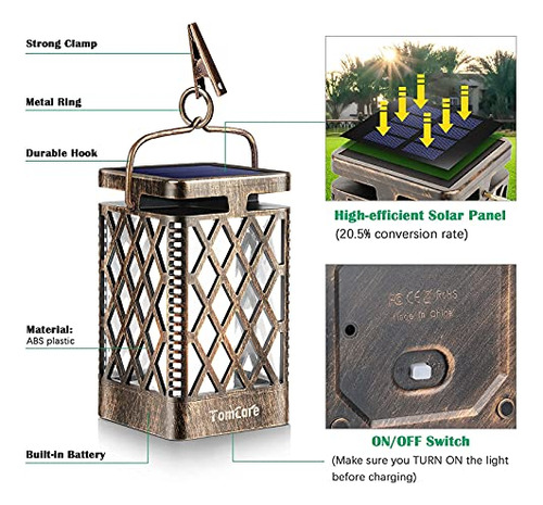 Iluminación Led Solar Para Exteriores, Linterna Con Llama Pa