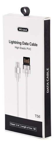 Cable Carga Y Datos Lightning Usb Wesdar T56 iPhone iPad Cuo