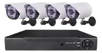 Comprar Kit Cctv Con 4 Cámaras De Seguridad Mas Dvr 1080p Full Hd Blanco