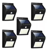 Comprar Pack X5 Lampara Solar 20 Led Reflector Solar Sensor Exterior