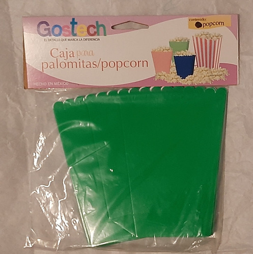 Caja Para Palomitas Botana O Dulces Color Verde