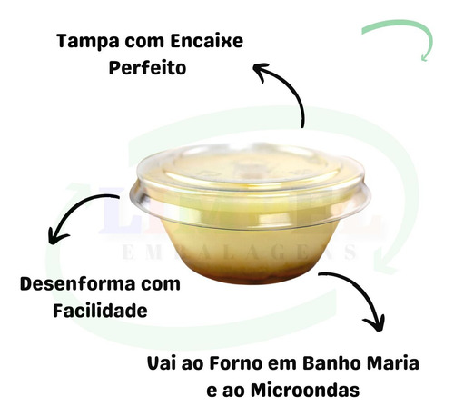 100 Forma Mini Pudim Forneável Banho Maria Microondas 120ml