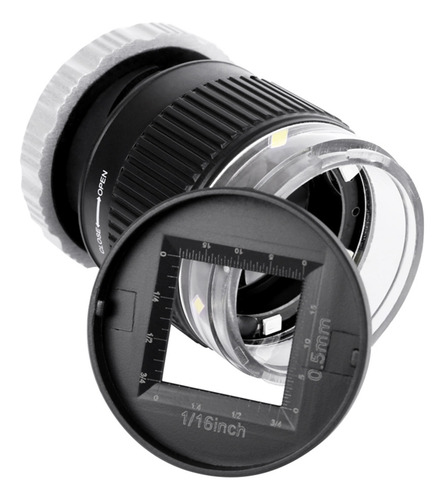 Lupa Escala Led 30x Ajustable Con Espejo De Metal, Luces Led