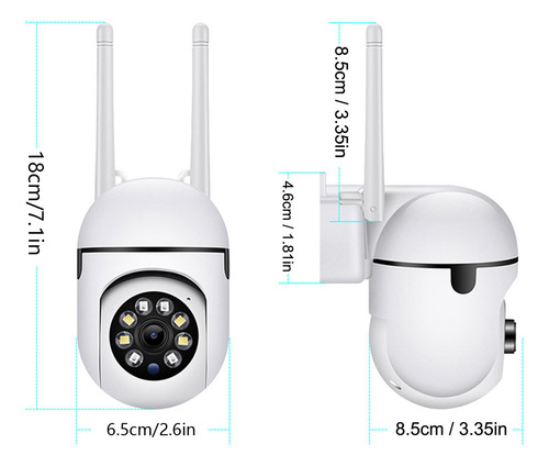 Cámara De Seguridad Wifi, 1080p, Visión De 360°, Visualizaci