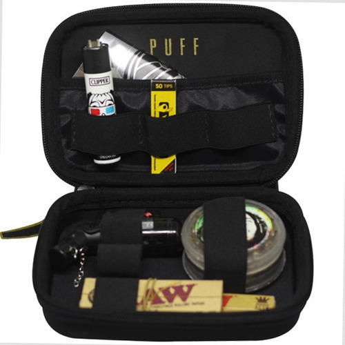 Case Bag Puff Estojo Guarda Dichavador Isqueiro Pipe Bolador