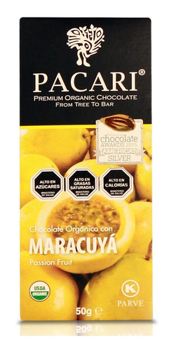 Pacari Chocolate Orgánico Con Maracuya 50 Gr