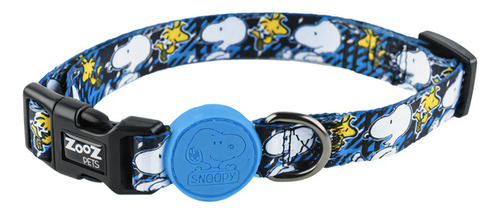 Coleira Para Cachorro Snoopy Zooz Regulável Xablue Azul G