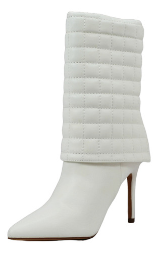 Botin De Tacon De Aguja Con Solapa Efe Modelo 17906 Blanco