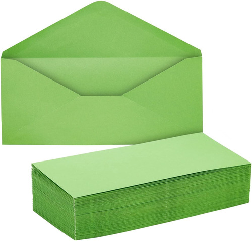 Paquete De 200, 10 Sobres Verdes Con Sello Engomado, Tamaño 