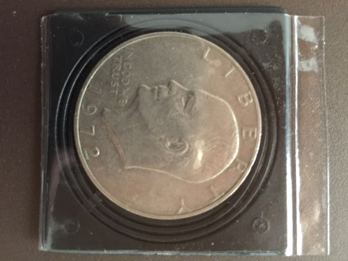 Moneda De Un Dólar Eeuu Del Año 1972 Sin Marca De Ceca
