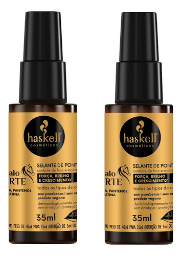 Kit 2 Selante Pontas Cavalo Forte Haskell Sérum Fina 35 Ml