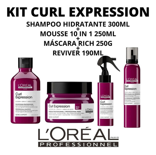 Kit Loreal Curl Expression S H + M Rich + L R + M 10 In 1