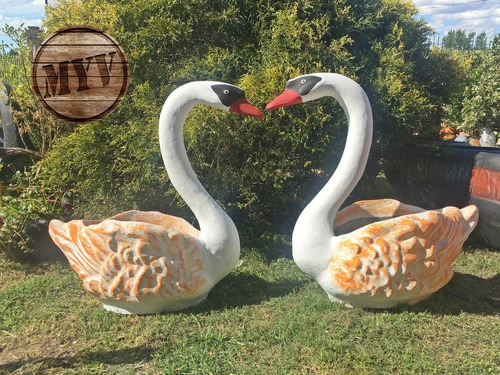 Cisnes Maceta En Hormigón Para Jardín Artesanias Myv