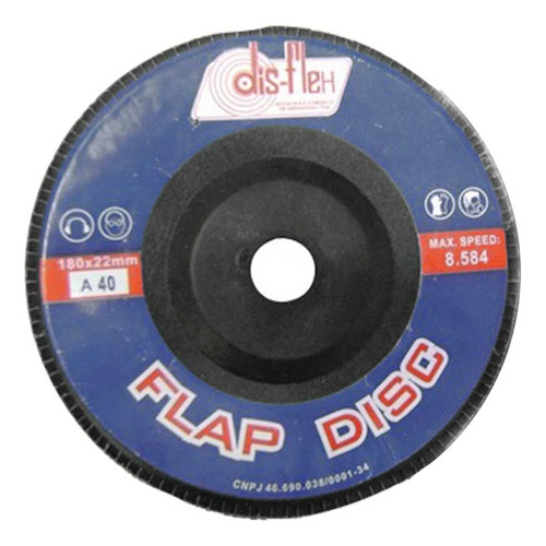 Kit C/ 5pç Disco Flap 7 X7/8 Gr60 - Dis-flex