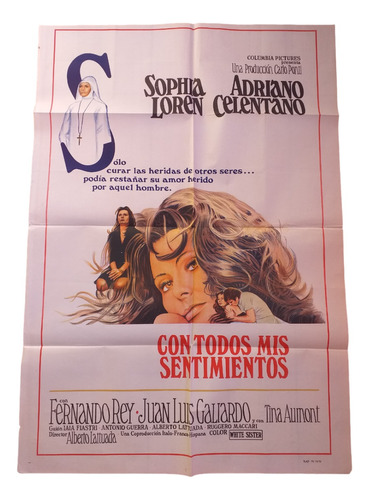 Poster Afiche Cine Con Todos Mis Sentimientos Sophia Loren *