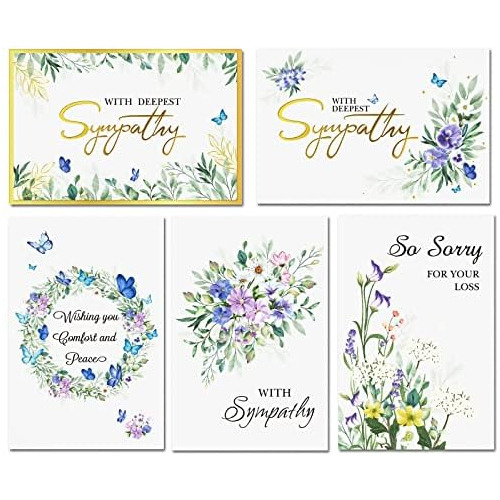 30 Sympathy Cards With Envelopes & Stickers, 4×6 In Go...