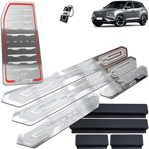 comprar Soleiras Cromadas Creta N-line Com Descanso De Pé Inox Vinil