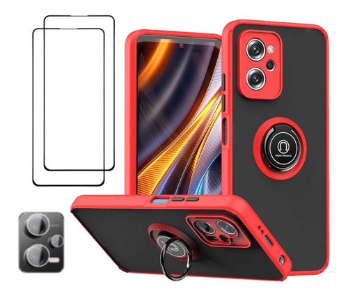 Funda Anillo Color Poco X5 Pro Y Poco X5 (5g) +3 Protectores