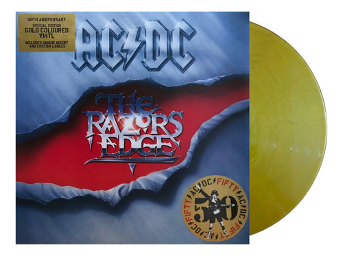 Ac/dc The Razors Edge 50th Anniversary Gold Lp Vinyl Versión Del Álbum Edición Limitada