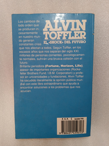 Libro El Shock Del Futuro- Alvin Toffler- 1997- Pyj (Usado)