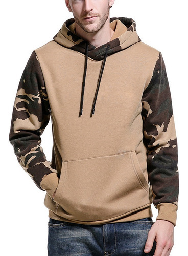 B Sudadera Con Capucha De Manga Larga De Camuflaje Para Hombre