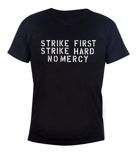 Remera Niños Cobra Kai Strike First Strike Hard No Mercy