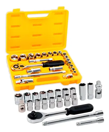 Kit Jogo De Soquete Sextavado 10 A 32mm 1/2pol 22 peças - Titanium