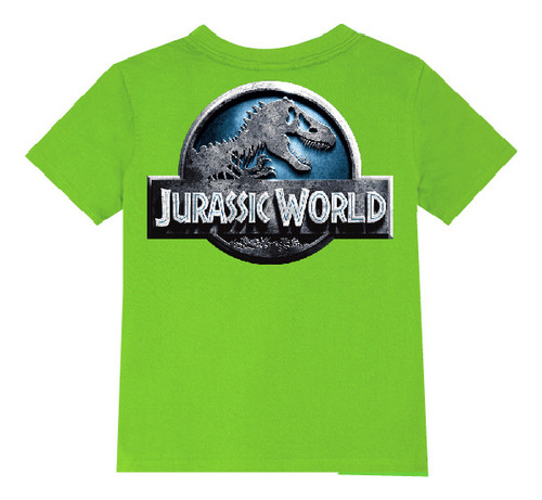 Polera Color Algodón 100% Niños Jurasic World Dinosaurio