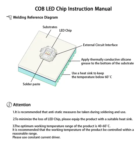 Ledguhon 10w Cob Led Chip Blanco Super Brillante Emisor Com.