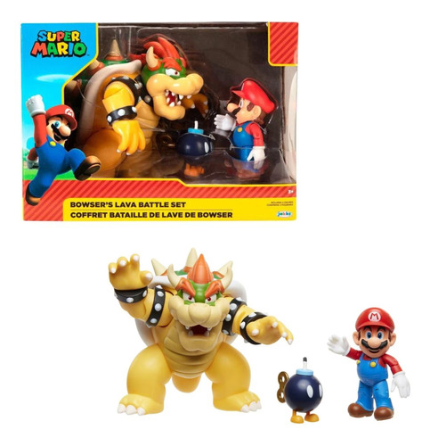 Set Figuras Super Mario Batalla De Lava De Bowser 