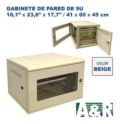 Gabinete De Pared De 9u (16,1 X 23,6  X 17,7), Color Beige