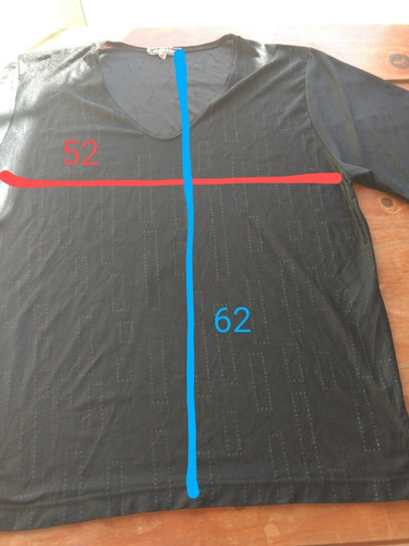 Remera Negra Hilo De Seda Xl