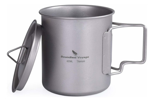 N & ;f 420ml Titanium Cup With Lid,portable Camping Mug F