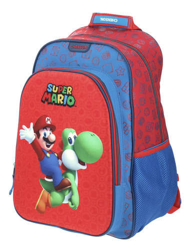 Mochila Escolar Grande Chenson Original De Super Mario Bros Super Nintendo Gamer Geek Yoshi, Mochila Reforzada Ideal Para Primaria Y Secundaria Niño