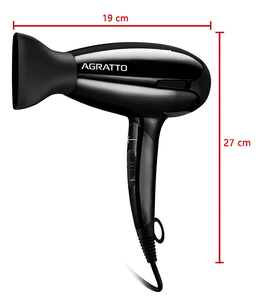 Secador de Cabelos Dobrável Portátil Viagem 1800W Ar Quente Della Agratto Seac01i-02