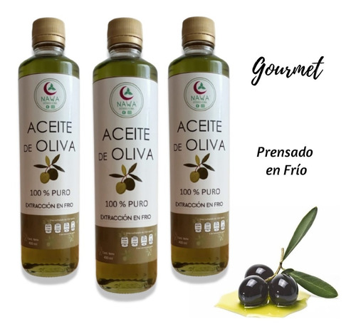 Paquete De 3 Aceites De Oliva 100% Puro  400 Ml C/u