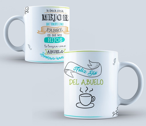 10 Plantillas Dia Del Abuelo - Abuelitos Para Tazas Editable