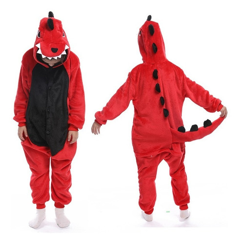 Pijama De Dinosaurio Rojo Adulto.