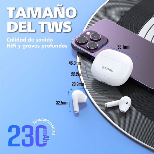 Audífonos Inalámbricos Tws Kbod C17 Bluetooth 5.0 Tipo C