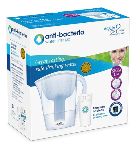 Jarra Aqua Optima Sirona + Filtro 90 Días Antibacterias