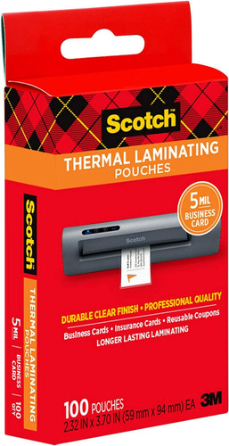 Laminas Termales Scotch Tamano 10,8 Cm X 17,4 Cm Pack De 100