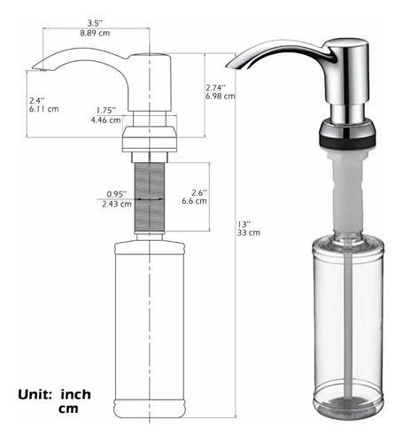 Dosificador Porta Sabonete Líquido Y Detergente 300ml