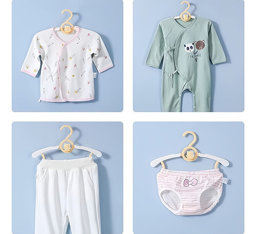 20pcs Ganchos Ropa Moda Niños Bebes Perchera Durable Amarillo