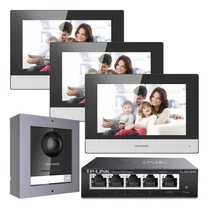 Comprar Kit Portero Visor Ip Hikvision + 3 Pantallas Switch Martinez