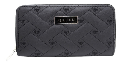 Queens Billetera Mujer Cuero Sintético Urbana Qw13 2z Negro